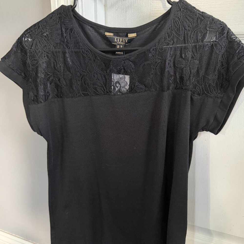 Black Lipsy Lace Top Size US 6 NEW WITH TAGS